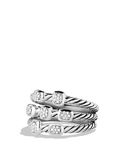 Shop David Yurman Confetti Ring With Diamonds In Silver