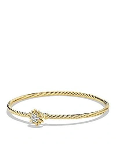 Shop David Yurman Starburst Single-station Cable Bracelet With Diamonds In Gold