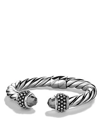 Shop David Yurman Osetra Bracelet With Hematine In Silver/black