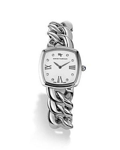 Shop David Yurman Albion Stainless Steel Watch With Diamonds, 27mm In White/silver
