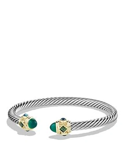 Shop David Yurman Renaissance Bracelet With Green Onyx, Chrome Diopside, Hampton Blue Topaz And 14k Gold