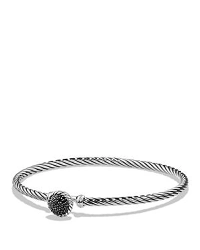 Shop David Yurman Chatelaine Bracelet With Black Diamonds In White/silver