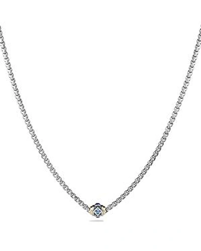 Shop David Yurman Renaissance Necklace With Blue Topaz, Lapis Lazuli And 18k Gold In Multi/silver