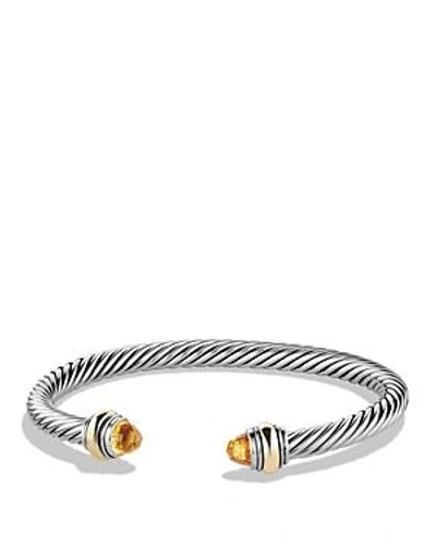 Shop David Yurman Cable Classics Bracelet With Citrine And Gold In Silver/gold