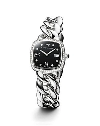 Shop David Yurman Albion Stainless Steel Watch With Diamonds, 27mm In Black/silver
