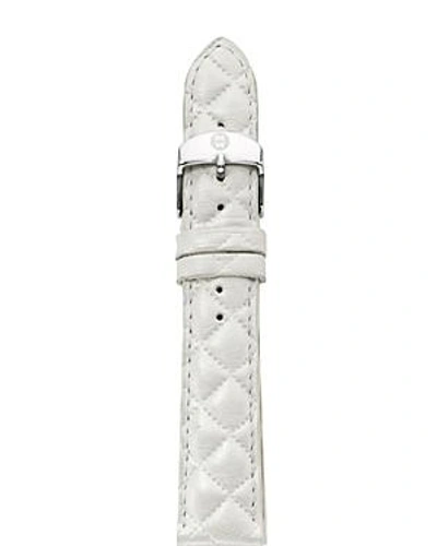 Shop Michele Quilted Leather Watch Strap, 16mm In White