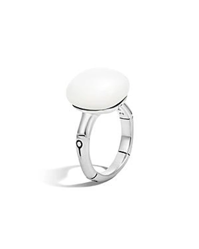 Shop John Hardy Batu Bamboo Silver Ring With White Moonstone In White/silver