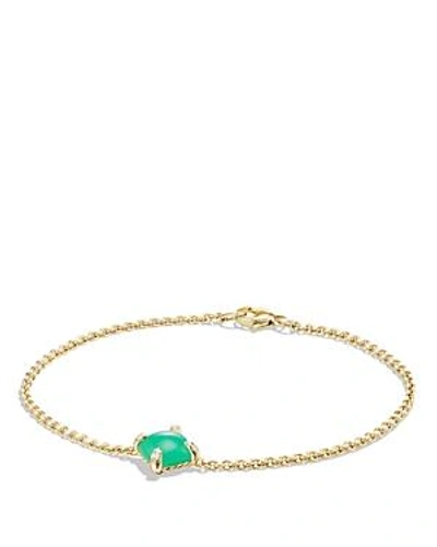 Shop David Yurman Chatelaine Bracelet With Chrysoprase And Diamonds In 18k Gold In Green/gold