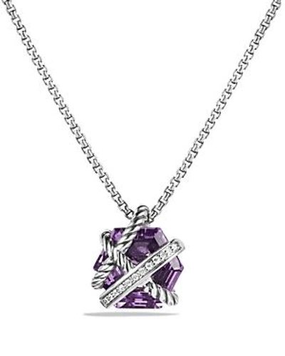 Shop David Yurman Petite Cable Wrap Necklace With Amethyst And Diamonds
