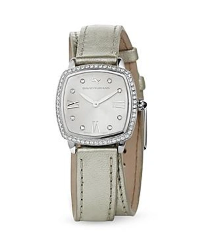 Shop David Yurman Albion Metallic Swiss Quartz Watch With Diamonds, 27mm In White/gold