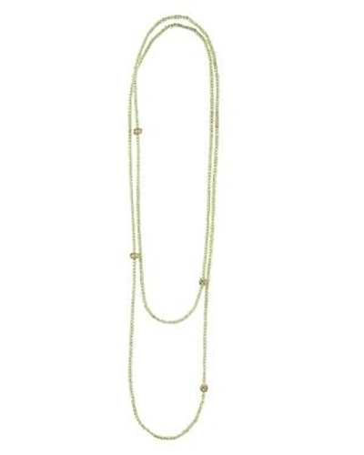 Shop Lagos 18k Gold And Peridot Single Strand Caviar Icon Station Necklace, 34