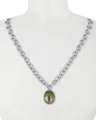 Shop Majorica Simulated Pearl Pendant Necklace, 16 In Grey