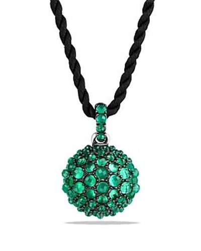 Shop David Yurman Osetra Pendant Necklace With Green Onyx In Green/black