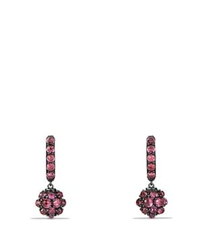 Shop David Yurman Osetra Short Drop Earrings With Rhodalite Garnet In Pink/black