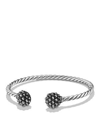 Shop David Yurman Cable Berries End Station Bracelet With Hematine In Black/silver