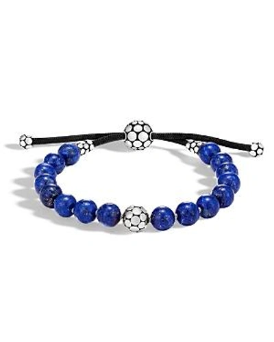 Shop John Hardy Sterling Silver Dot Bead Bracelet With Lapis In Blue/silver