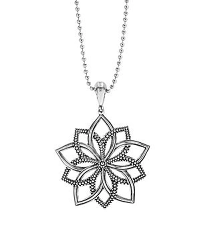 Shop Lagos Sterling Silver Rare Wonders Floral Star Pendant Necklace, 34