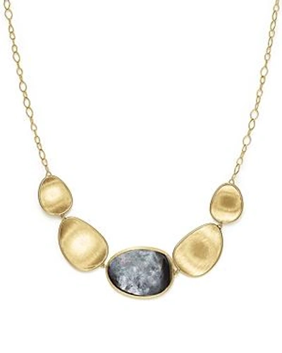 Shop Marco Bicego 18k Yellow Gold Lunaria Black Mother-of-pearl Short Necklace, 16.5 In Black/gold