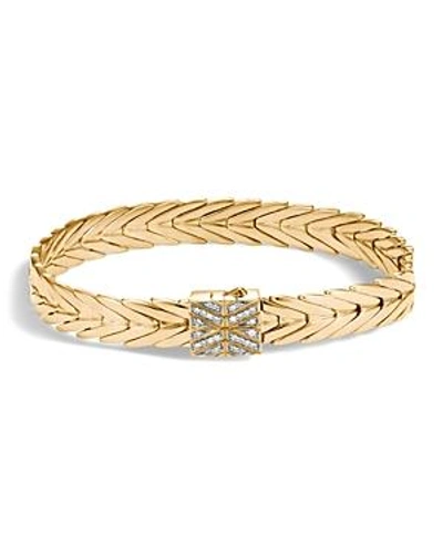 Shop John Hardy 18k Yellow Gold Modern Chain Bracelet With Diamonds In White/gold