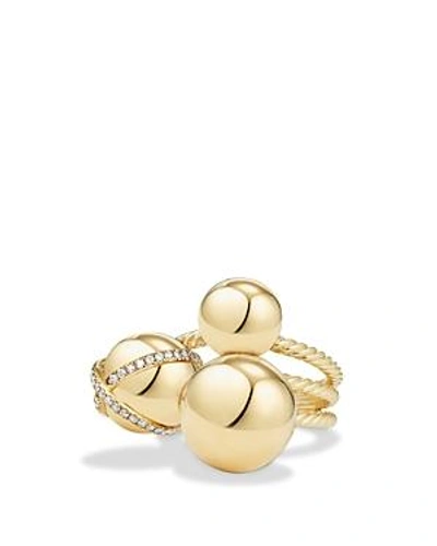 Shop David Yurman Solari Cluster Ring With Diamonds In 18k Gold In White/gold