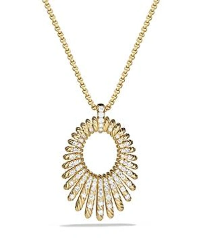 Shop David Yurman Tempo Necklace With Diamonds In 18k Gold