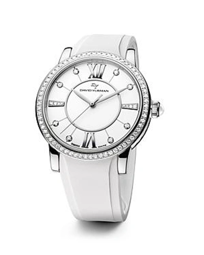 Shop David Yurman Rubber Classic Swiss Quartz Watch, 38mm In White/silver