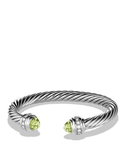 Shop David Yurman Cable Classics Bracelet With Prasiolite & Diamonds