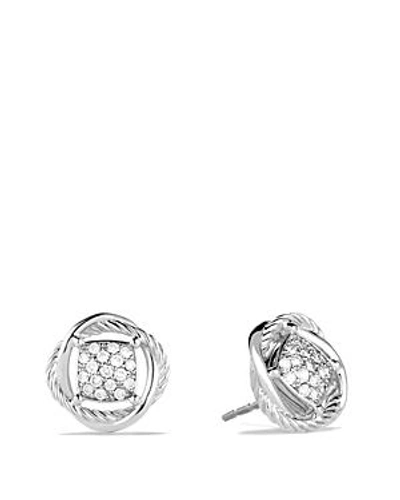 Shop David Yurman Infinity Earrings With Diamonds In Silver