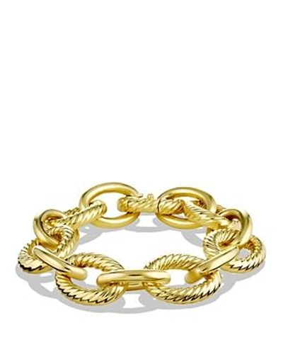 Shop David Yurman Extra Large Oval Link Bracelet In Yellow Gold