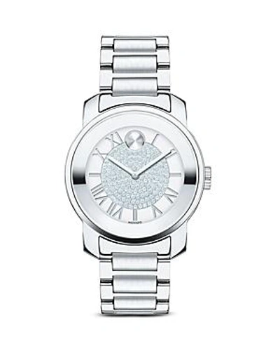 Shop Movado Luxe Stainless Steel Watch, 32mm In Silver/white