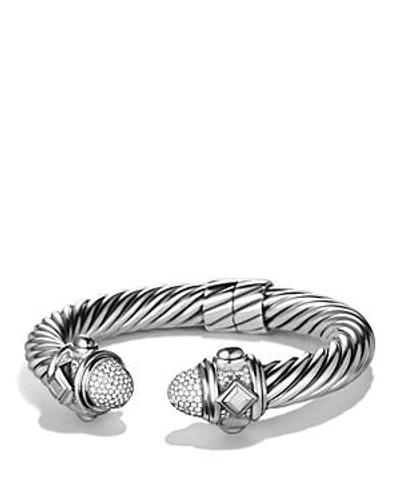 Shop David Yurman Renaissance Bracelet With Diamonds In Silver/white