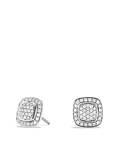 Shop David Yurman Albion Mini Earrings With Diamonds In Silver