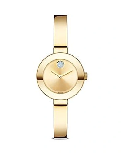 Shop Movado Bold Watch With Crystal Dot, 25mm In Gold