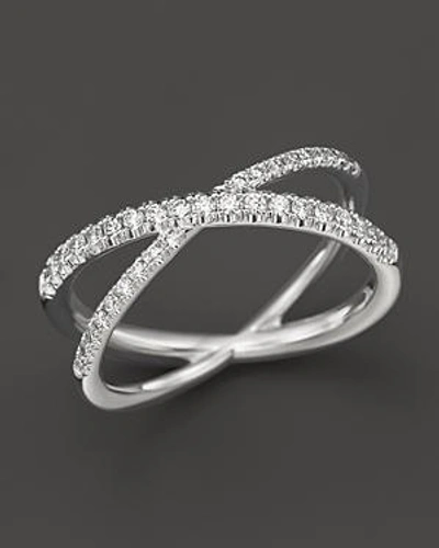 Shop Roberto Coin 18k White Gold Diamond Crossover X Ring, .28 Ct. T.w.