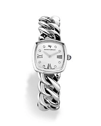 Shop David Yurman Albion Stainless Steel Watch With Diamonds, 23mm In White/silver