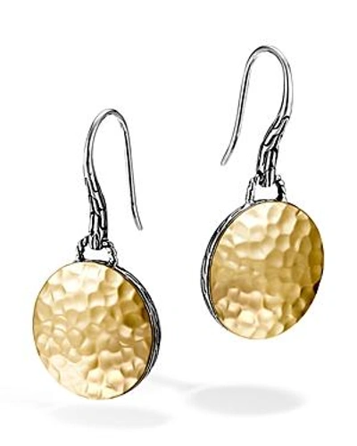 Shop John Hardy Sterling Silver & 18k Gold Palu Round Drop Earrings In Gold/silver