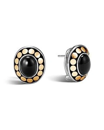 Shop John Hardy Sterling Silver And 18k Bonded Gold Dot Earrings With Black Onyx - 100% Exclusive In Black/gold