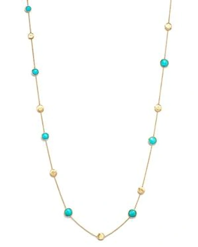 Shop Marco Bicego 18k Yellow Gold Jaipur Necklace With Turquoise, 16 In Turquoise/gold