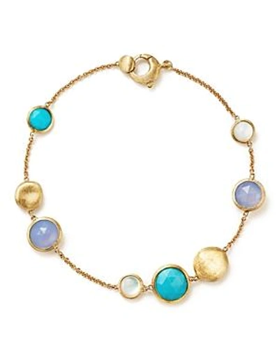 Shop Marco Bicego 18k Yellow Gold Jaipur Bracelet With Turquoise, Mother-of-pearl And Chalcedony - 100% Exclusive In Multi/gold
