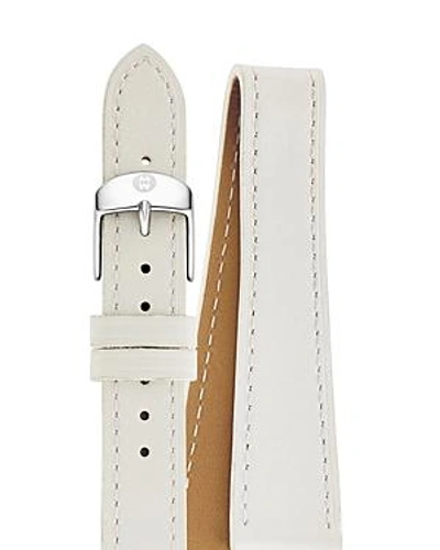 Shop Michele Double Wrap Leather Watch Strap, 16mm In White