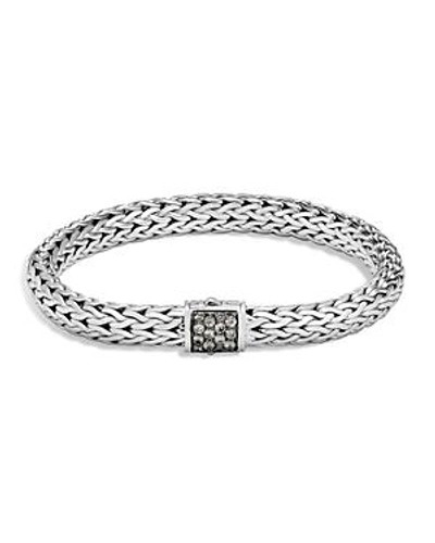 Shop John Hardy Sterling Silver Classic Chain Medium Bracelet With Mixed Grey Sapphire In Gray/silver