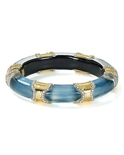 Shop Alexis Bittar Pave Segmented Lucite Hinge Bangle In Blue