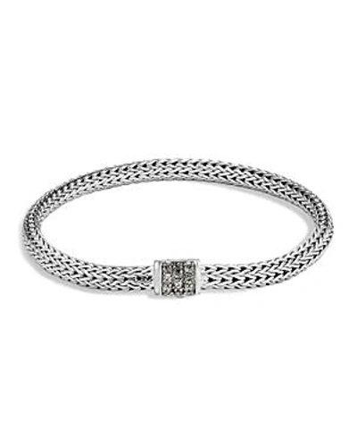 Shop John Hardy Sterling Silver Classic Chain Extra Small Bracelet With Mixed Grey Sapphire In Gray/silver
