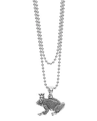 Shop Lagos Sterling Silver Rare Wonders Frog Prince Pendant Ball Chain Necklace, 34