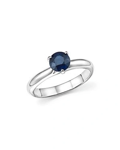 Shop Roberto Coin Platinum Prong Set Sapphire Ring In Blue/white