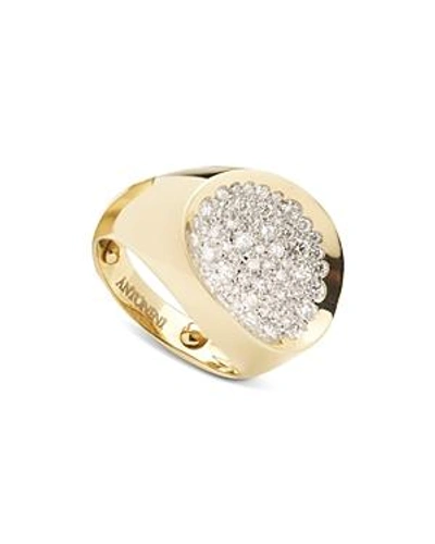 Shop Antonini 18k Yellow Gold Large Matera Pave Silvermist Diamond Ring In White/gold