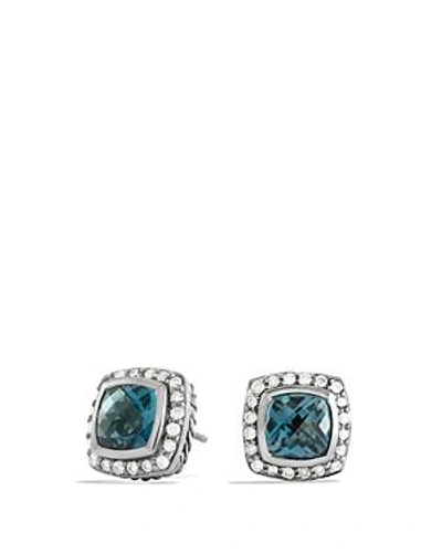 Shop David Yurman Petite Albion Earrings With Hampton Blue Topaz & Diamonds