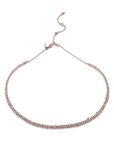 Shop Alexis Bittar Crystal Encrusted Spike Accented Choker In Rose Gold