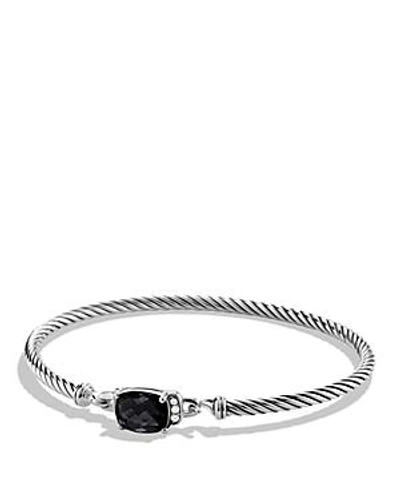 Shop David Yurman Petite Wheaton Bracelet With Black Onyx And Diamonds