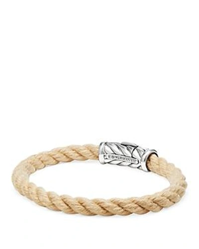 Shop David Yurman Maritime Rope Bracelet In White/silver